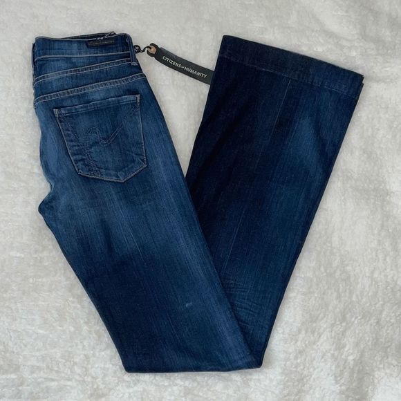 NWT Citizens of Humanity Hutton Medium Rise Wide Leg Women's Blue Jeans Size 26 - Picture 1 of 11